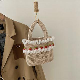 Crochet Mini Bucket Bag Khaki - One Size