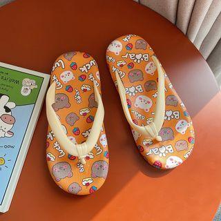 Bear Print Flip-flops