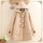 Fox Patch Hooded Trench Coat As Shown In Figure - One Size