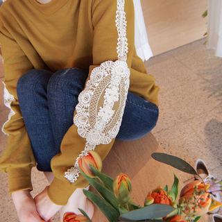 Crochet-sleeve Sweatshirt