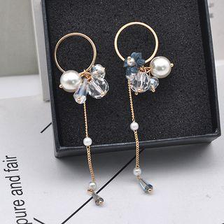 Faux Pearl Mini Hoop Dangle Earring As Shown In Figure - One Size
