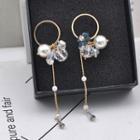 Faux Pearl Mini Hoop Dangle Earring As Shown In Figure - One Size