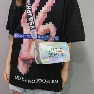 Lettering Strap Iridescent Crossbody Bag