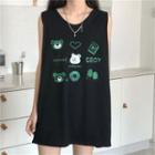 Printed Mini A-line Tank Dress