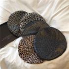 Leopard Print Faux Leather Beret Hat