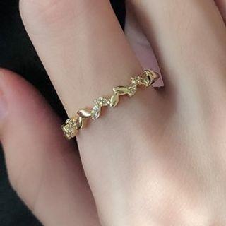 Rhinestone Wheat Alloy Ring As Shown In Figure - One Size