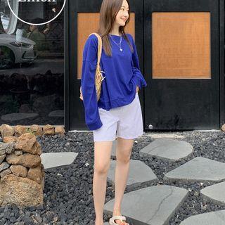 Round-neck Cropped Sweatshirt