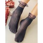 5 Pairs: Lace-trim Tights