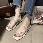 Strappy Toe Loop Flat Sandals