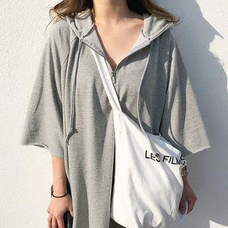 3/4-sleeve Midi Hoodie Dress