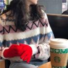 Color-block Round-neck Knit Sweater