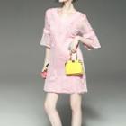 V-neck Bell-sleeve Dress
