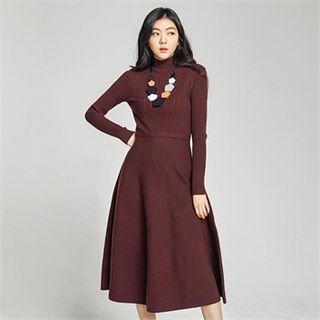 A-line Flared Knit Dress