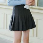 High Waist Pleated Skirt Gray - One Size