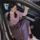 Floral Midi A-line Skirt / Long-sleeve Top / Short-sleeve T-shirt