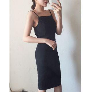 Open Back Midi Spaghetti Strap Dress