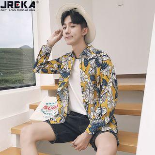 Flower-print Long-sleeved Shirt