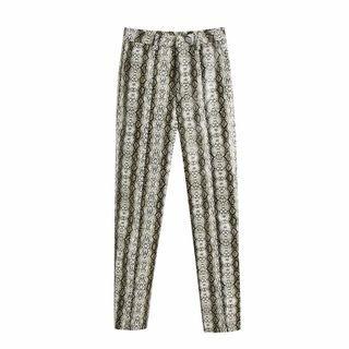 Straight-leg Snake Pants