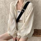 Stand-collar Zip-up Sports Jacket / Plain Sweatshorts