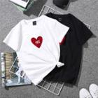 Couple Matching Short-sleeve Printed Heart T-shirt
