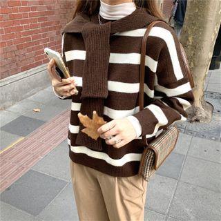 Set: Striped Sweater + Shawl