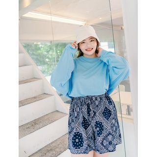 Tie-waist Paisley Wide-leg Shorts