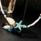 Starfish Turquoise Shell Anklet Blue - One Size