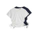 Short Sleeve Keyhole Drawstring T-shirt