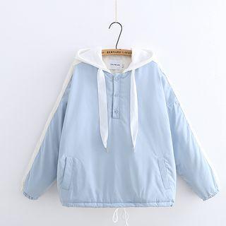 Contrast-trim Padded Hoodie