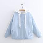 Contrast-trim Padded Hoodie