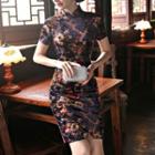 Floral Short-sleeve Qipao