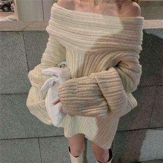 Off-shoulder Oversized Sweater