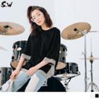 Color Block Embroidered T-shirt