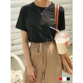 Letter-printed Round-neck T-shirt