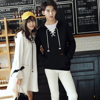 Couple Cross Neck Hoodie / Long-sleeve A-line Dress