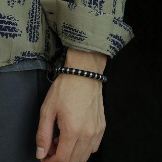 Woven Magnetic Bracelet 1423bracelet - Black & Silver - One Size