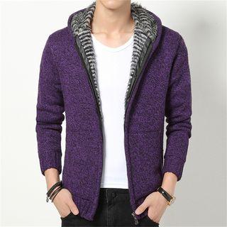 Hooded Fleece-lined Zip-up Jacket