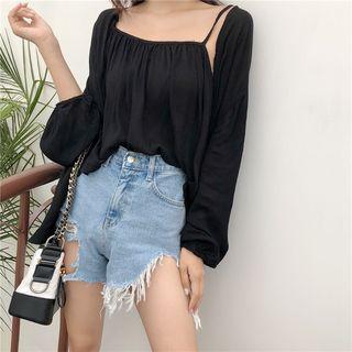 Set: Spaghetti-strap Top + Light Jacket