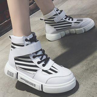 Lace-up Lettering High-top Sneakers