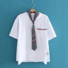 Contrast-trim T-shirt With Tie