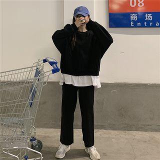 Mock Two-piece Pullover / Straight-cut Pants