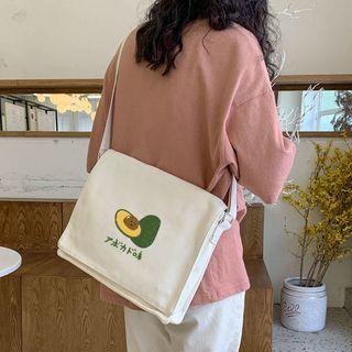 Avocado Print Messenger Bag Off-white - One Size
