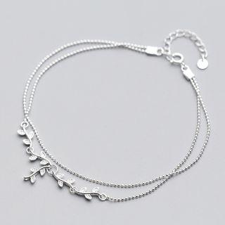 925 Sterling Silver Layered Anklet