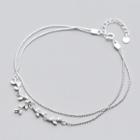 925 Sterling Silver Layered Anklet