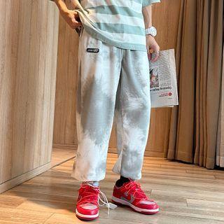 High-waist Two Tone Straight-cut Pants