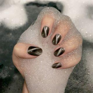 Gradient Pvc Faux Nail Tips 391 - Glue - Black - One Size