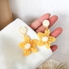 Flower Resin Dangle Earring 1 Pair - S925silver Flower Earrings - Gold - One Size