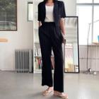 Crop Blazer & Wide Pants Officewear Set
