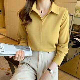 Loose-fit Chiffon Long-sleeve Shirt