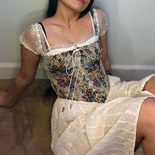Floral Lace Print Camisole Top